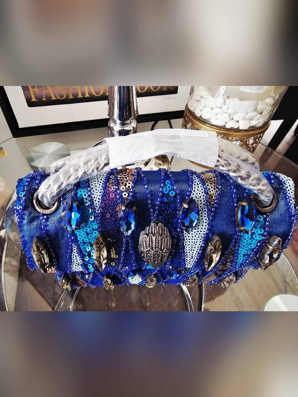Kurt Geiger Kesington Medium Blue Sequin - Picture 5 of 10